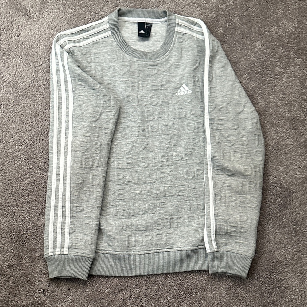Adidas Men's Light Gray Crewneck Sweater